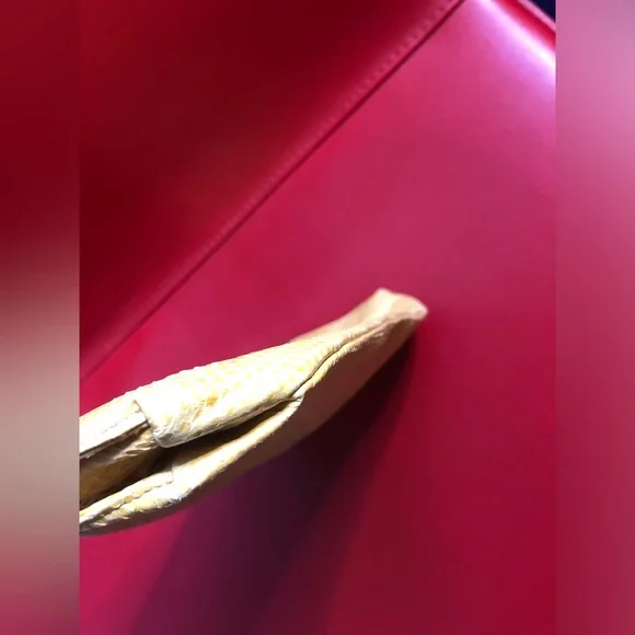 Beirn Real Snakeskin Yellow Clutch Pouch Near-Vintage - Picture 8 of 14